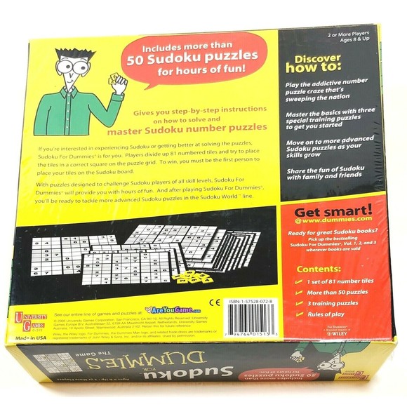 Sudoku for Dummies THE GAME and The World's Longest Crossword Puzzle New Sealed - Picture 4 of 12